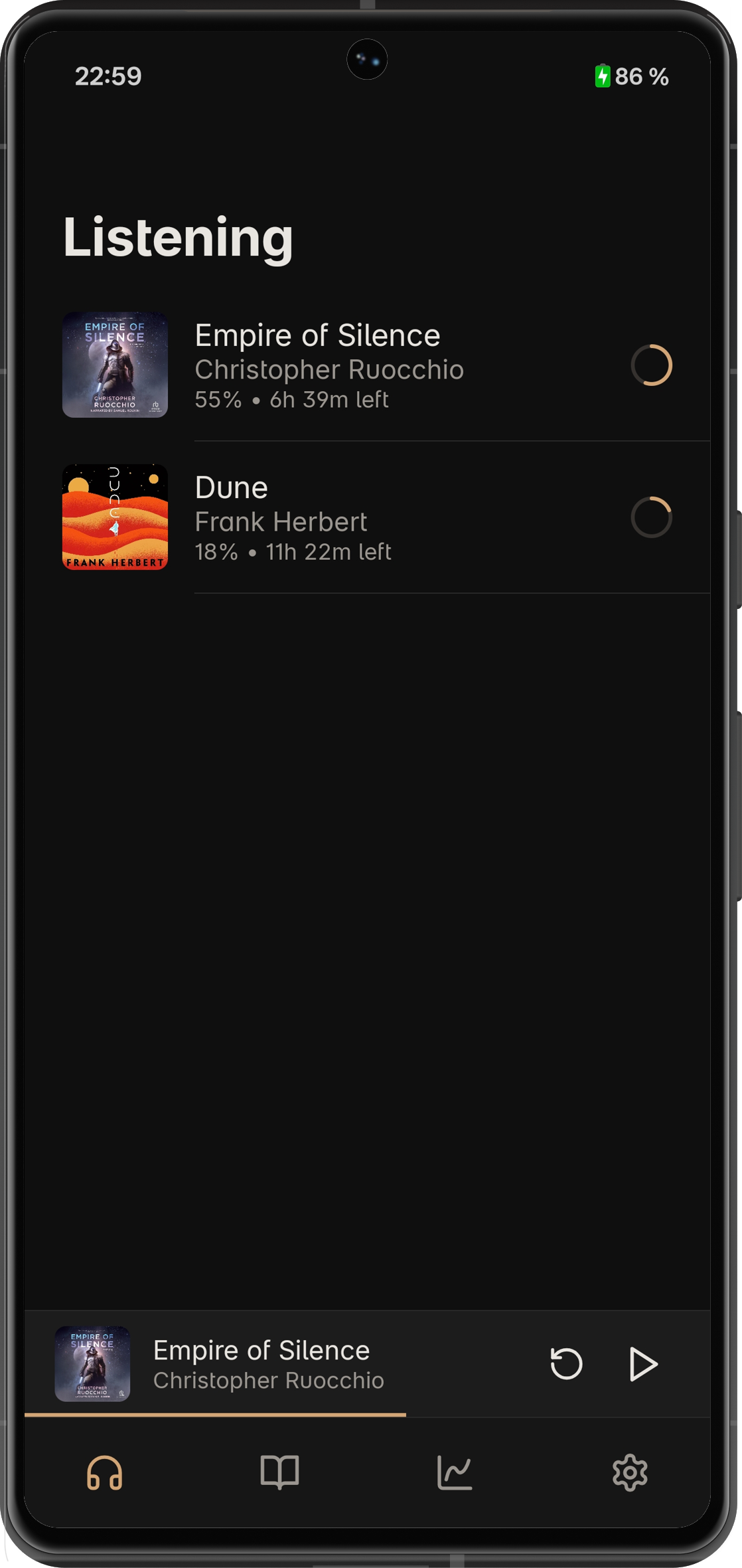 Earleaf player screen